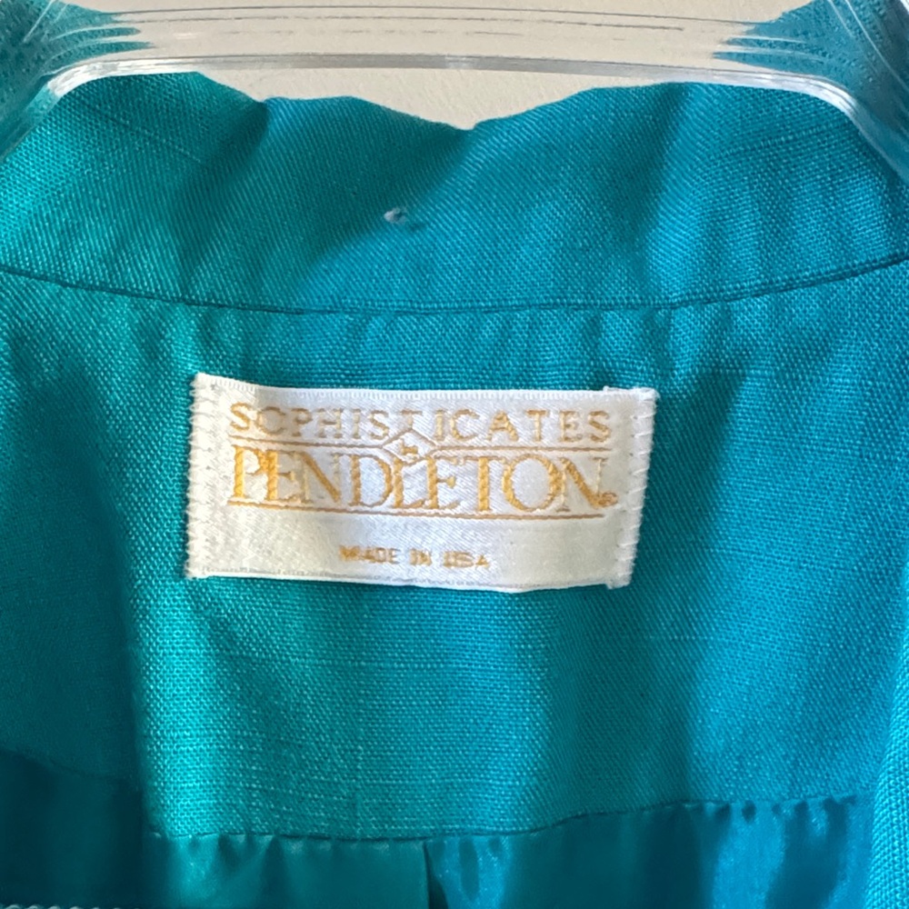 Pendleton Teal Women's Blazer Jacket - image 2